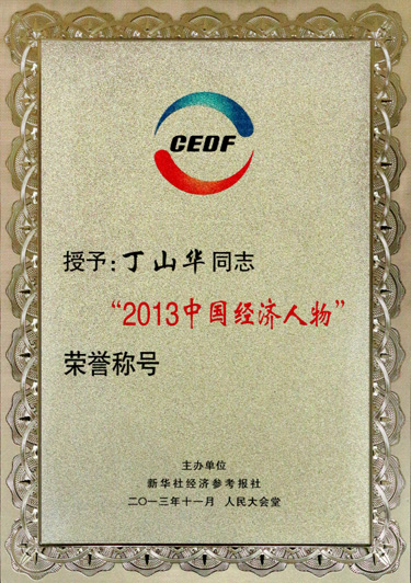 丁山華被授予“2013中國經濟人物”榮譽稱號